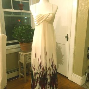 Spaghetti Strap Cream Empire Maxi Dress